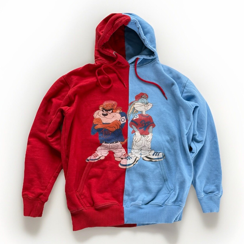 Vintage Looney Tunes Hoodie Mens S Bugs Bunny Tasmanian Devil Taz 90s